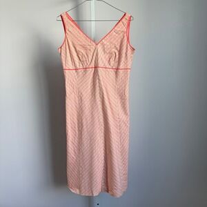Ann Taylor Silk Cotton Sleeveless Dress Pink‎ Floral Size 6